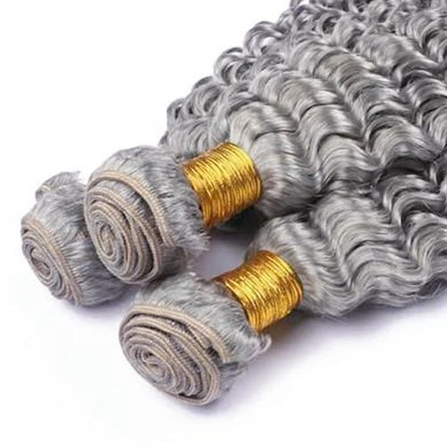 30 32 34 inch Grey Bundles Human Hair Grey Bundles Silver Deep Wave Bundle Silver Human Hair Bundle 300g