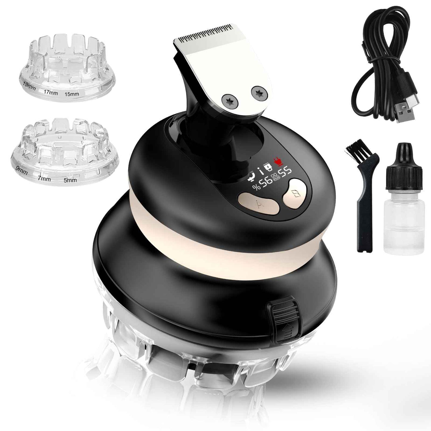 Moricsom Self Haircut Kit for Men – IPX6 Waterproof Rechargeable DIY Cut System Head Trimmer Cutter Machine with Sideburns Tool for Man, Simple Hair Cutting for Males Gradual Short Hair (Black)