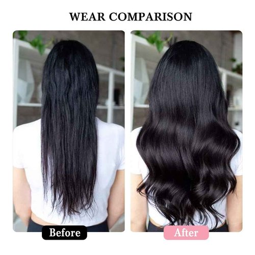 Clip in Hair Extensions 8Pcs 22 Inch Natural Black Real Hair Extensions Clip in Human Hair Seamless Invisible Double Weft Clips in Extensions for Black Women 75g (22inch,1B#)