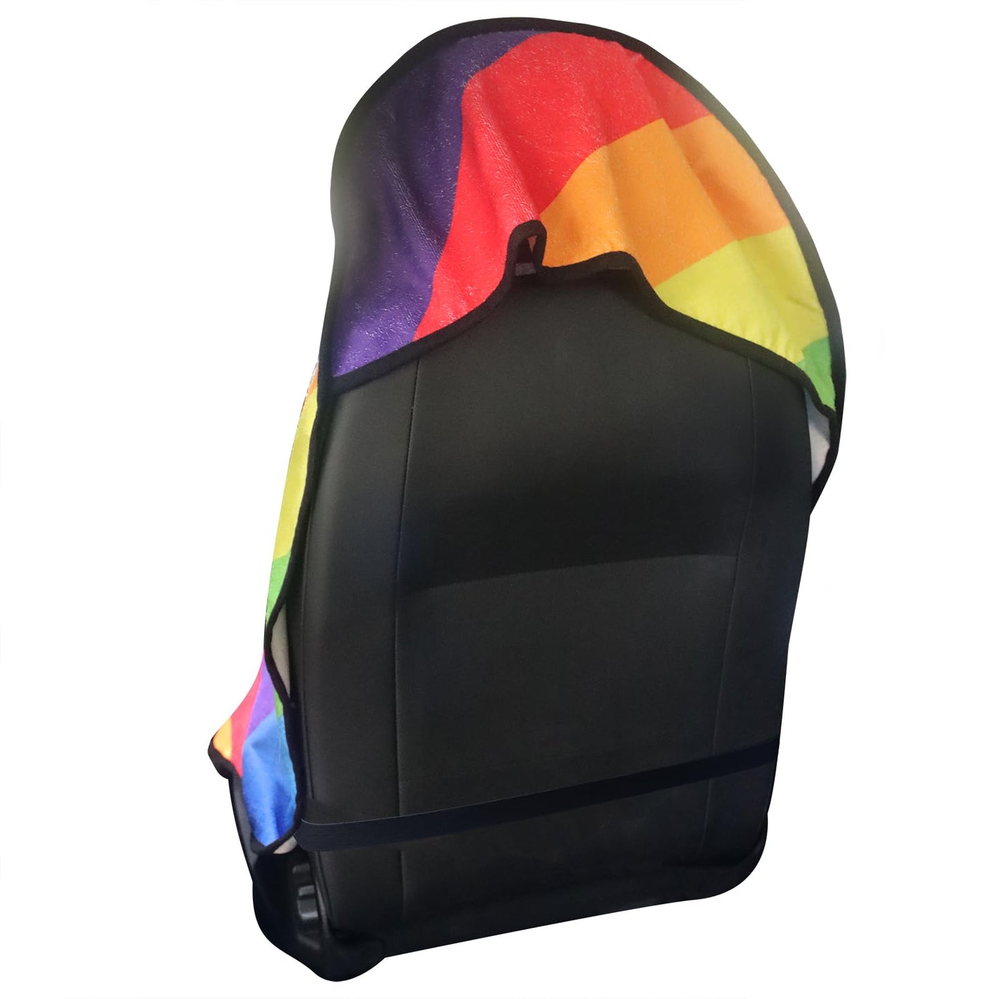 LoyaGour Car Seat Cover Protector Front Seats,for Gym Workout,Running,Swimming,Beach and Hiking,Waterproof Sweat Towel Bucket Seat Covers for Cars SUV Trucks (Rainbow, 1Pcs)