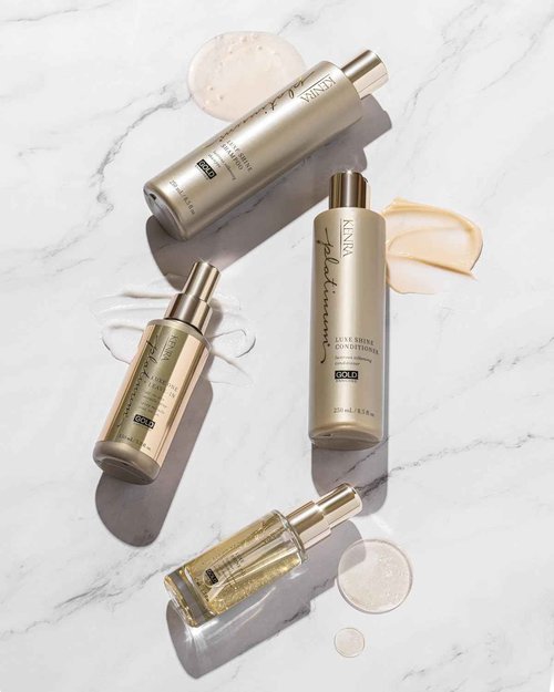 Kenra Professional Platinum Luxe Shine Oil | Gold Enriched Nourishing Elixir |Enhances Shine & Manageability | Thermal Protection Up To 450F | Medium To Coarse Hair | 1.5 fl. Oz (2-Pack)