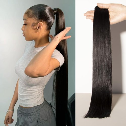 BLACKMOON 16a Raw Indian Hair Bundles 100% Unprocessed Raw Human Hair Straight Bundles Triple Lifespan Than Regular Virgin Hair 20 Inches Double Weft 100g/Bundle Natural Black