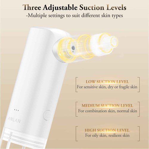 ANLAN Blackhead Remover for Face – Pore Extractor Vacuum with Microbubble Cleaning Blackhead Extractor Tools with 3 Suction Levels Acne Pimple Extractor Kit for Nose Face & T-Zone