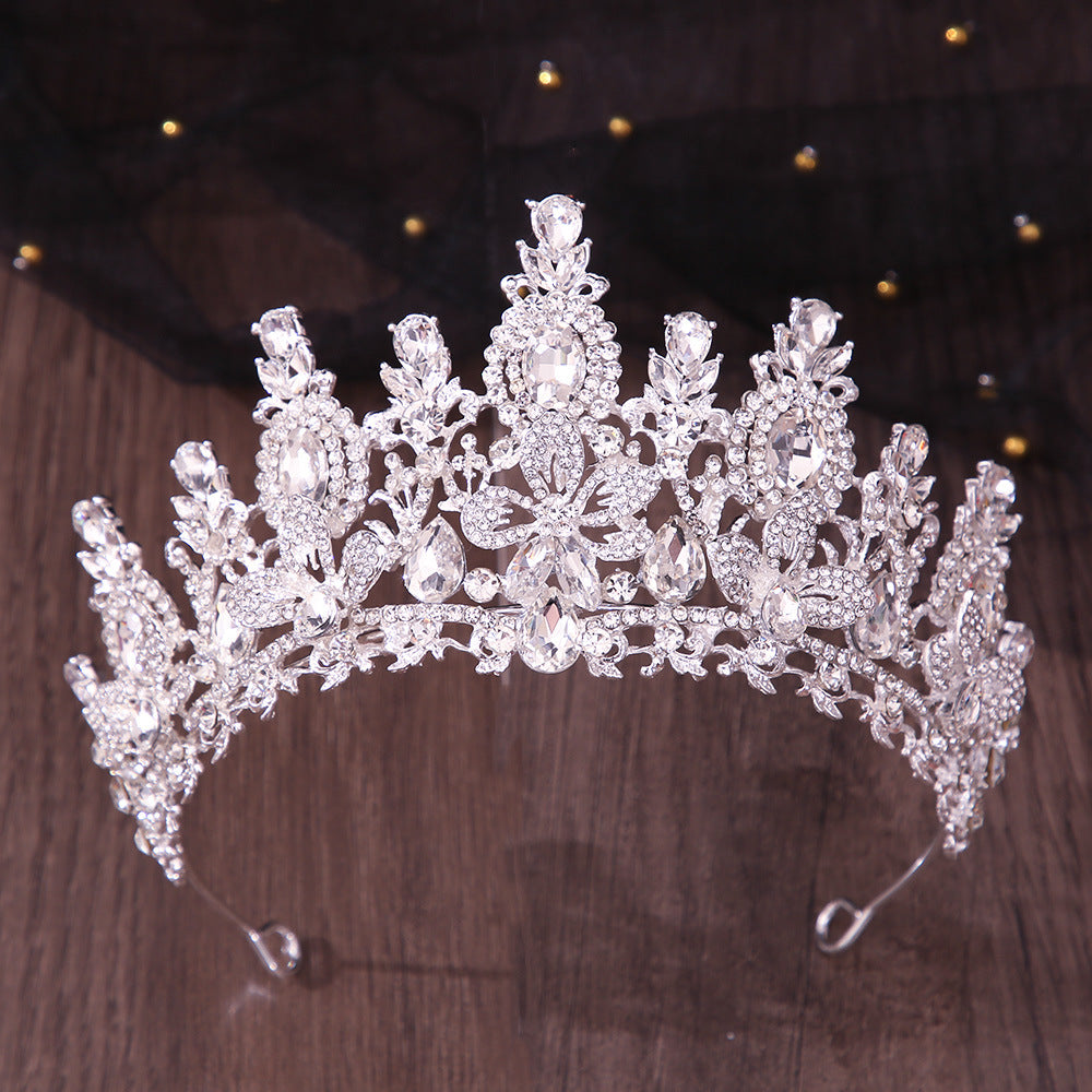 Luxury Bridal Crown Headpiece with Crystal Cross Design for Wedding & Special Occasions