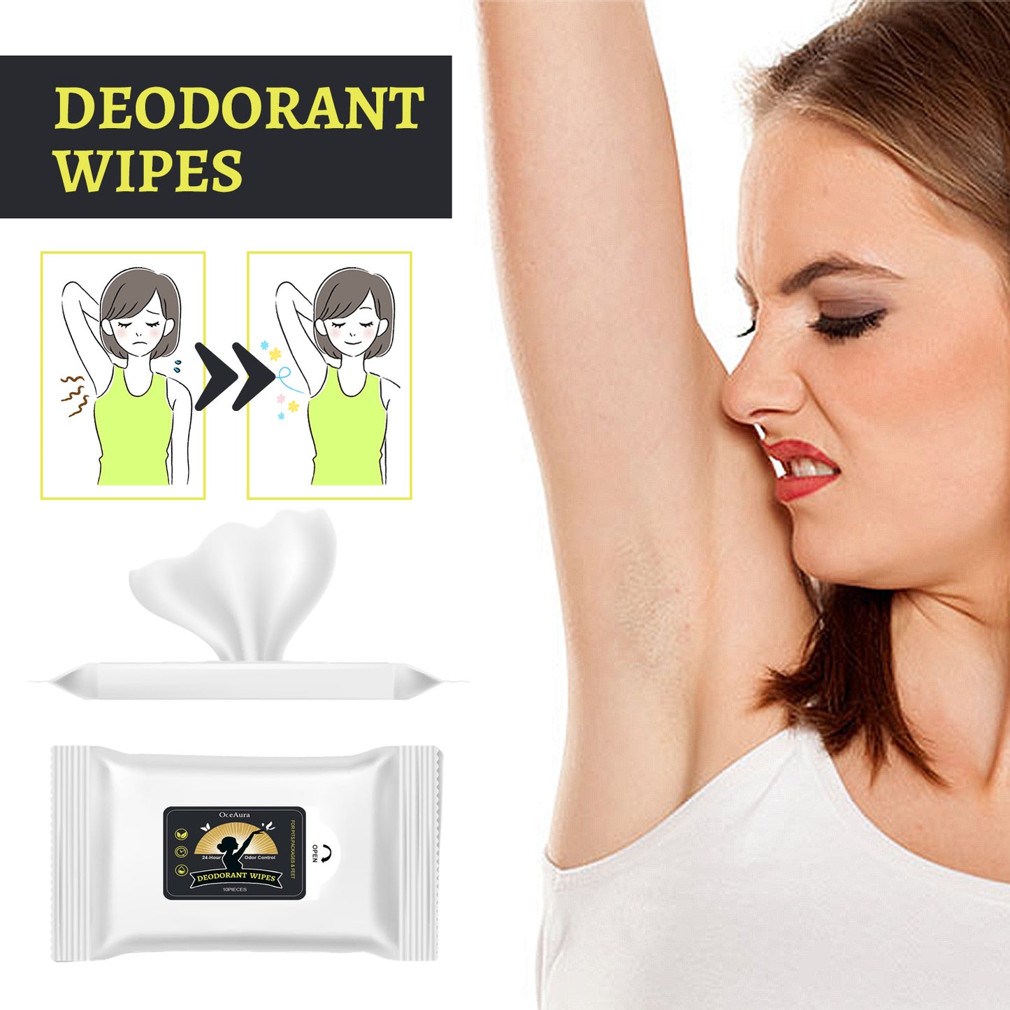 Deodorizing Wet Wipes for Odor Control and Freshness - 100ml Pack