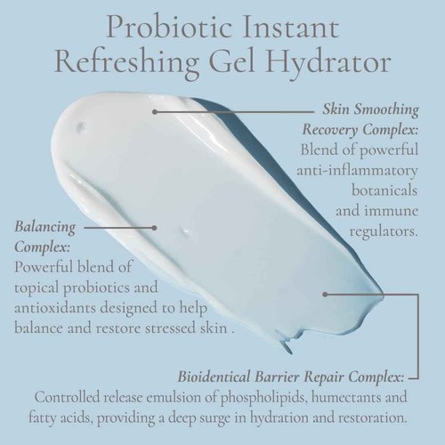 Glowbiotics Probiotic Instant Refreshing Gel Hydrator: Lightweight Moisturizer for Oily Skin, Restores Barrier & Calms Irritation with Vitamin C & Aloe Vera