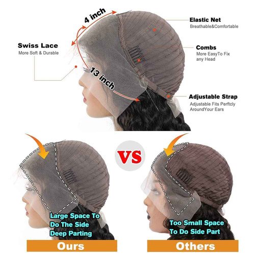 YACHEP Body Wave 13x4 Lace Front Wigs Human Hair Pre Plucked HD Lace Frontal Wigs Human Hair Wavy Wigs for Black Women 150 Density 20 Inches