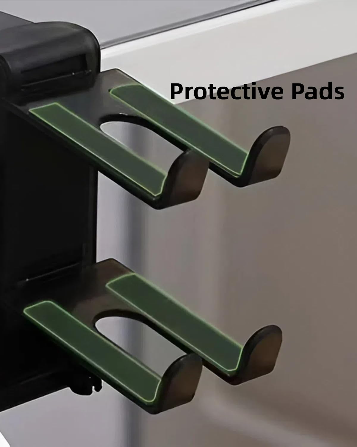 3 in 1 Headphone and Controller Holder, PC Gaming Headphone Hanger, Rotating Headset Stand Under Desk Adjustable Arm Clamp Holder Desk Accessories for Universal Headsets, Controllers (Black)