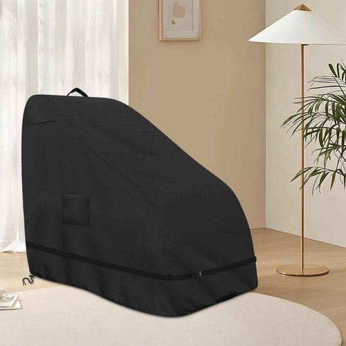 Roasivi Massage Chair Cover Waterproof Massage Chair Full Body Protector Zero Gravity Armchair Cover 420D Oxford Fabric with Drawstring and Buckle 63"L x 39.5"W x 55.5"H Black