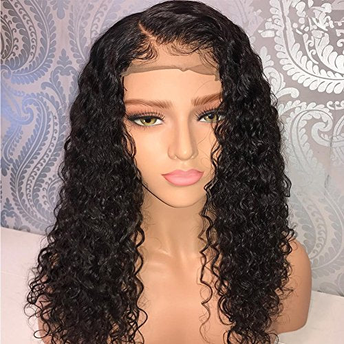 LIAZAHAIR Short Deep Curly Human Hair Lace Front Wigs with Baby Hair Pre Plucked Natural Hairline Brazilian Hair Bob Wigs for Women (10 Inch, Lace Front Wig)