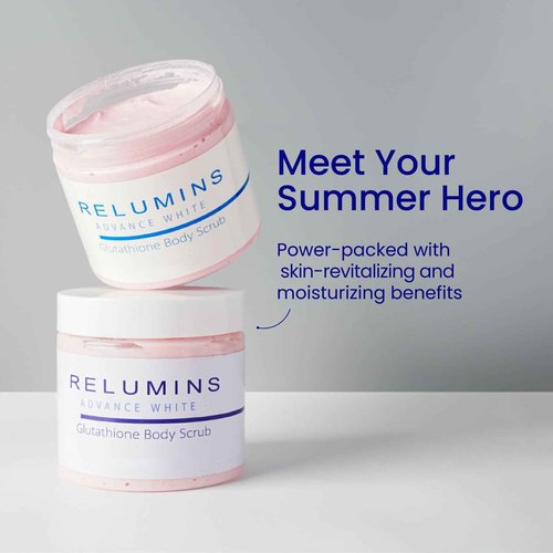 Relumins Premium Summer Body Scrub with Glutathione, Rosehip & Sea Salt – Hydrating Exfoliating Scrub for Smooth, Radiant, Beach-Ready Skin – Gentle Moisturizing Formula – 400ml