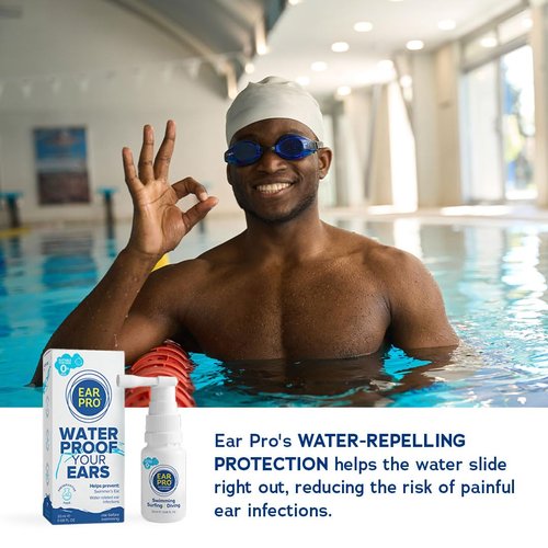 EarPro Natural Swimmer Ear Spray for Kids & Adults – Block Water Before Swimming, Surfing or Diving - Replace Ear Plugs – Safe & Easy Protection Against Trapped Water – 4 Pack, Up to 800 Sprays.