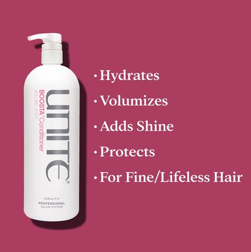 UNITE Hair - BOOSTA Conditioner - Volumizing, Hydrating Conditioner for Fine, Limp Hair - Adds Shine, Strengthens, UV Protection, Safe for Extensions, Paraben-Free, 33 Fl Oz