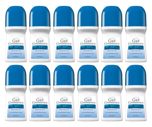 Avon Cool Confidence Baby Powder Roll-on Antiperspirant Deodorant 2.6 oz (12-Pack)