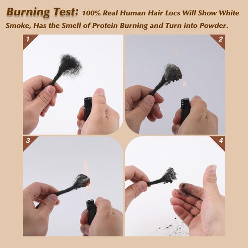 Loc Extensions Human Hair Dreads Extensions for Men Women Dreadlock Extensions Real Human Hair Locs Extension Natural Black Full Handmade Permanent Locs Hair Extensions (0.6cm 1B 8 Inch 60 Strands)