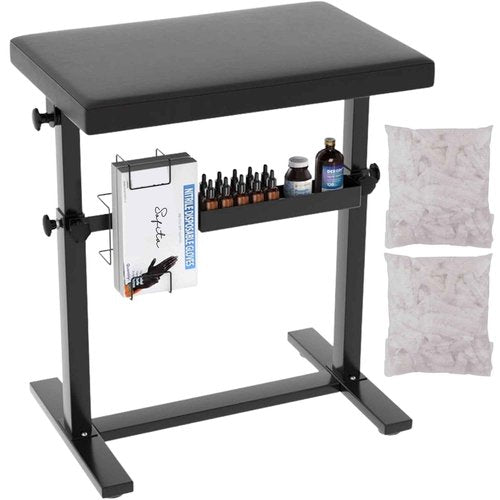 SOFITA Tattoo Arm Rest Stand + [100 Disposable Arm Rest Covers]. Ultimate Tattoo Equipment. Adjustable Height and Tilt. High Density Leather Pad. Tattoo Kit (XLarge+Rack)