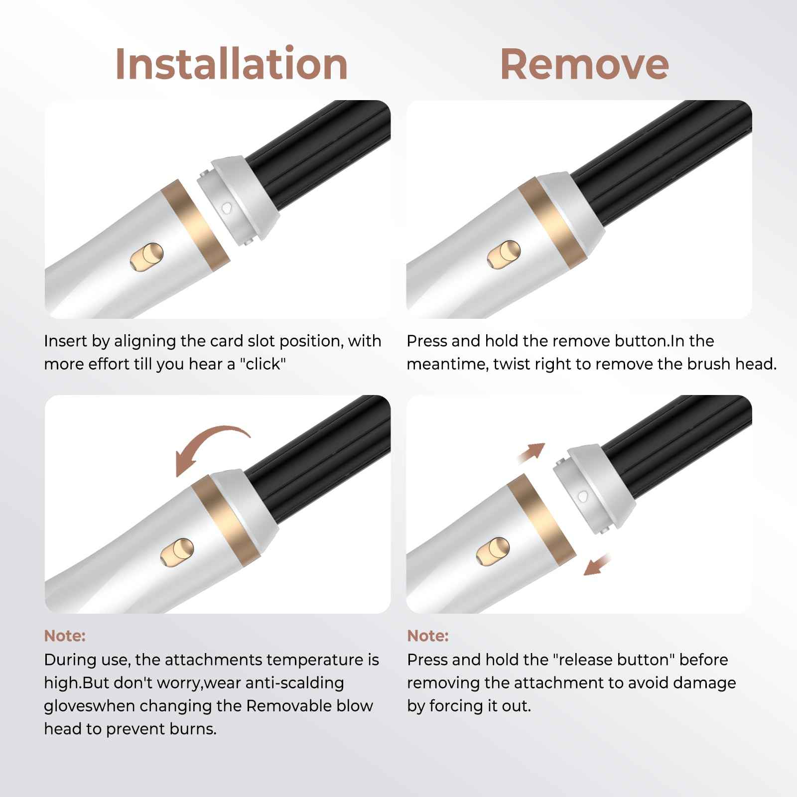 5 in 1 Hair Dryer Brush Set, Blow Dryer Brush with Air Style Wrap Hair Styler, Negative Ionic Magic Style Set, Detachable Air Curler for Volumizer,Straightener,Drying