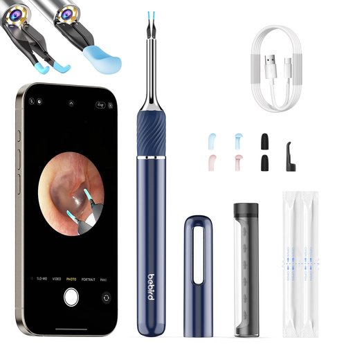 Ear Tweezers with Camera, Note5 Visual Ear Wax Removal Tool Camera with 10 Megapixel Otoscope, 3-in-1 Visual Earwax Cleaning Kit WiFi Ear Cleaning Kit, Ear Camera, Ear Otoscope Camera