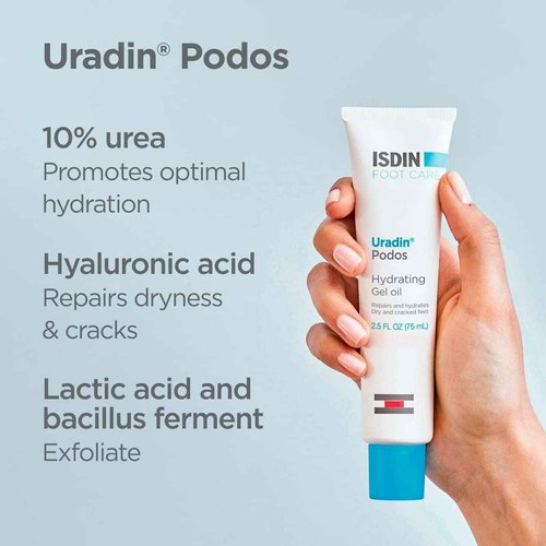 ISDIN Hydrating Bundle for Dry Skin & Hydrating Foot Cream with 10% Urea - Uradin Lotion 10 and Uradin Podos