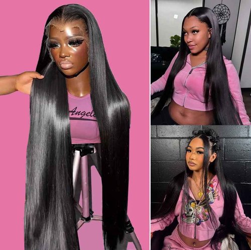 Oiosir 22 Inch Lace Front Wigs Human Hair 200 Density 13x6 HD Lace Front Wigs Human Hair Pre Plucked Glueless Wigs Human Hair for Women Straight Lace Frontal Wigs Natural Color (Natual Black, 22)