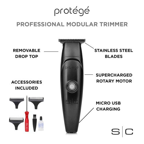 Stylecraft Protégé Cordless Hair Clipper and Trimmer Collection (Black Trimmer)