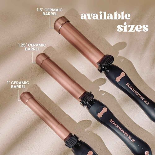 Beachwaver B1 Rotating Curling Iron - Automatic 1 Inch Ceramic Curling Iron - Easy-to-Use Spinning Wand for Long-Lasting Waves - Auto-Shut Off, Travel-Friendly, Dual Voltage (BW160) in Midnight Rose