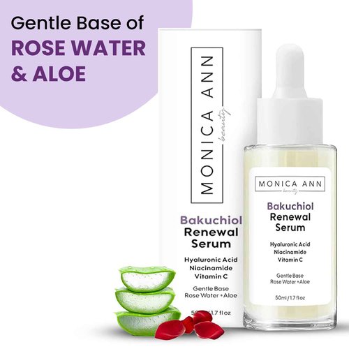Monica Ann Beauty Bakuchiol Serum – Retinol Alternative with Hyaluronic Acid, Niacinamide & Vitamin C – Anti-Aging, Brightening, Hydrating Face Serum for Fine Lines & Wrinkles (1.7 fl oz)