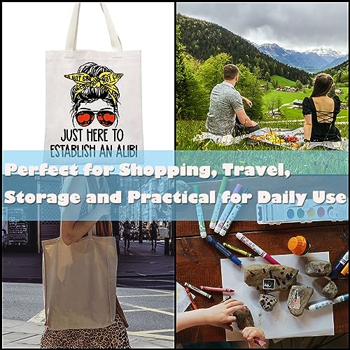 GJTIM True Crime Gift Seriel Killer Gift Just Here to Establish and Alibi Makeup Bag for Crime Show Fan(Alibi Tote)