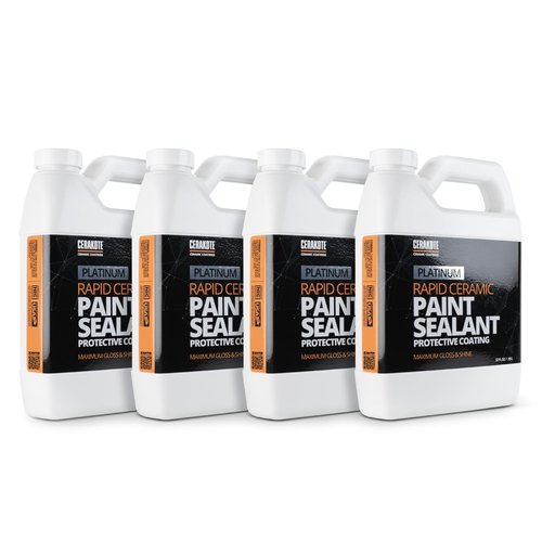 CERAKOTE® Platinum Rapid Ceramic Paint Sealant - 128 oz - Maximum Gloss & Shine – Extremely Hydrophobic – Unmatched Slickness - Ceramic Spray Coating - 50 Wash Rating