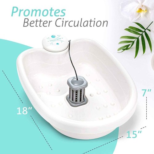 BioEnergizer Foot Spa Pro | Foot Bath Basin Machine for Cramped Muscles, Aching Feet, Stimulates Blood Flow, & Hydrates Skin | Comes w/Sea Salt & 30 Basin Liners (Foot Spa Pro)