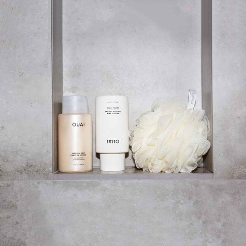 OUAI Medium Hair Bundle - Anti-Frizz Crème, Shampoo, and Conditioner (3 Count: 6 Oz/ 10 Oz/ 10 Oz)