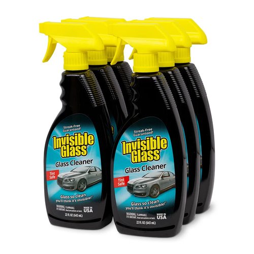 Invisible Glass 92164-6PK Premium Glass and Window Cleaner for Auto and Home Cleans Glass, Windows, Windshields, Navigation Screens, and More, Streak-Free, Ammonia-Free, Tint-Safe, 22 Fl Oz, Pack of 6