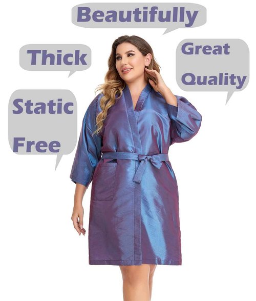 PERFEHAIR Salon Client Gown Cape, Pack of 5, Hairdressing Gown Smock Robes for Hair Stylist to Hair Cutting, Hair Coloring, Makeup-Purple