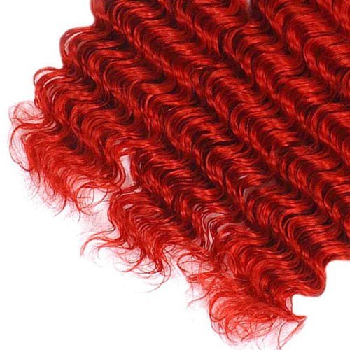 Condescension Brazilian Red Human Hair Bundles 22 24 26 Inch Deep Wave 3 Bundles Human Hair 100% Unprocessed Remy Brazilian Virgin Weave Hair Red for Women