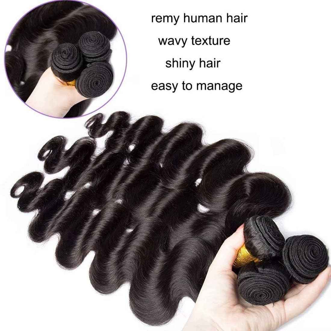 Giginger Brazilian Human Hair Bundles 24 26 28 Inch Body Wave Bundles Human Hair Natural Black Unprocessed Virgin Quick Weave Hair for Black Women