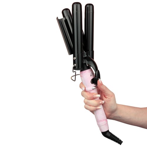 Aria Beauty The Waver - Hair Waver Tool for Beachy Boho and 90’s Hollywood Glam Waves - Suitable for All Hair Types - Pink Marble - 1 pc