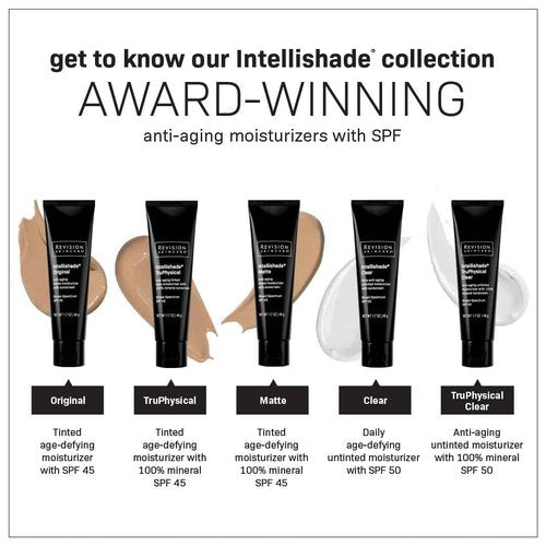 Revision Skincare Intellishade® Original SPF 45, Anti-Aging Tinted Sunscreen for Face, Daily Moisturizer with SPF, Anti-Wrinkle with Peptides & Vitamin C, Hydrating Broad-Spectrum Sunscreen, 1.7 oz
