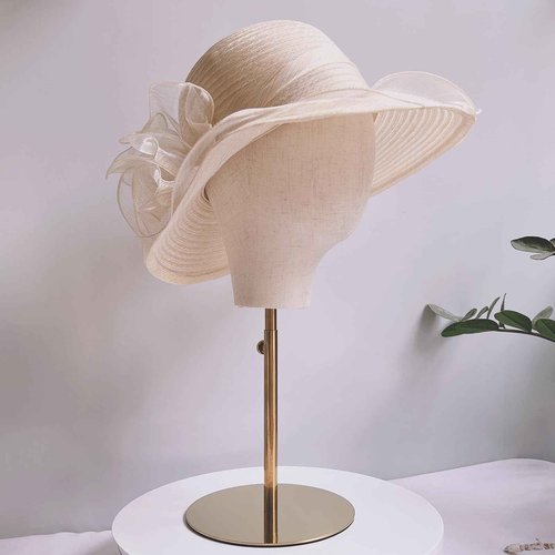 CHADWICK Wig Head Stand with Mannequin Head, 21 Inch Wig Stand, Fabric Head Hat Stand, Manikin Head Block, Wig Holder Head for Wig Styling, Displaying, Making, Retractable Pole, Height 19-24 Inches