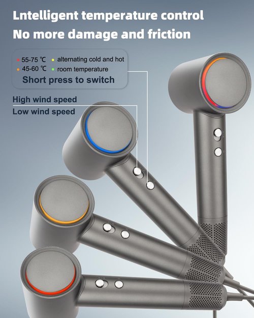 Nudwis Hair Dryer,Ionic Blow Dryer,130000 RPM High Speed Hair Dryer for Fast Drying,500 Million Negative 4 Temps / 2 Speeds, for Home Travel Woman Gifts