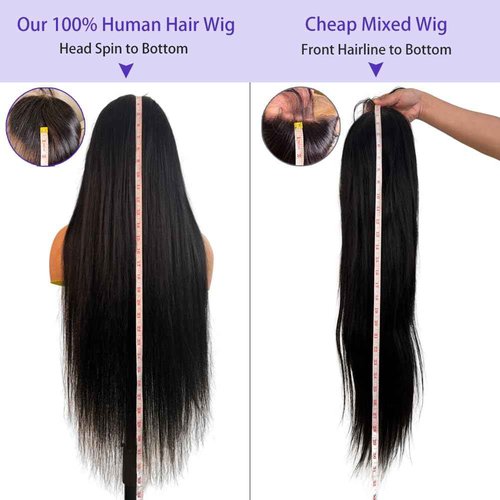 ALI PANDA [2-YEAR Life, 205g, 210% Density 6x4 Wear and Go Wig,100% Human Hair, Skinlike HD Glueless Closure Wigs Human Hair Pre Plucked Pre Cut, (0.1mm Ultra-Thin HD Lace), Middle Part 24 Inch
