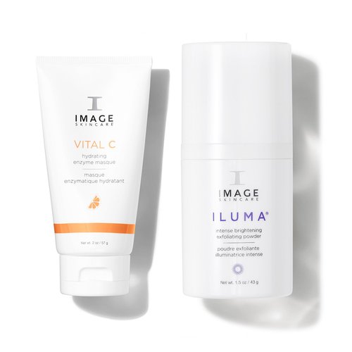IMAGE Skincare POREfection Power Duo, Iluma Intense Brightening Exfoliating Powder with VITAL C Hydrating Enzyme Masque