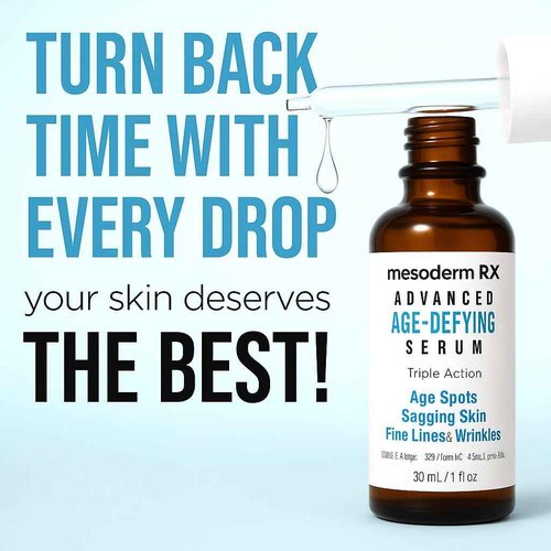 Mesoderm RX Advanced Age-Defying Serum, Triple Action for Age Spots, Sagging Skin, Fine Lines & Wrinkles, 1 fl oz