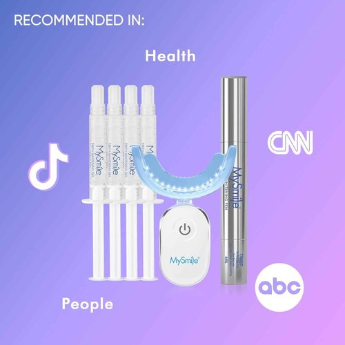 MySmile Deluxe 10 Min Teeth Whitening Kit with 28 LED Light, 35% Carbamide Peroxide Teeth Whitening Gel, Helps Remove Years of Stains from Coffee, Soda, Wines, Smoking, Food
