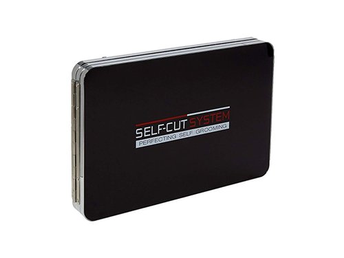 Self Cut System 3 Way Mirror for Self Hair Cutting, Trifold Barber Mirror with Height Adjustable Hooks, 360 View, Includes Free Educational Mobile App (Black Lambo)