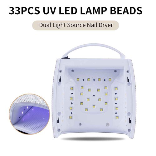 Ayshone 48W Cordless UV LED Nail Lamp,Rechargeable Gel Nail Dryer with Handle Nail Art Manicure Tools for Home and Salon (Pearl Diamond)