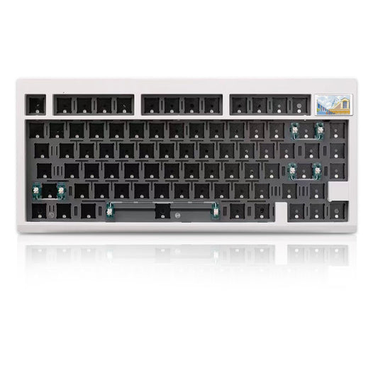 ZMX GMK81 Barebones Keyboard with Screen,75% VIA Programmable Hot Swappable PCB Gasket Mounted Wireless Mechanical Keyboard Kit Tri-Mode BT5.0/2.4G/USB-C Wired Custom RGB Gaming DIY Kit