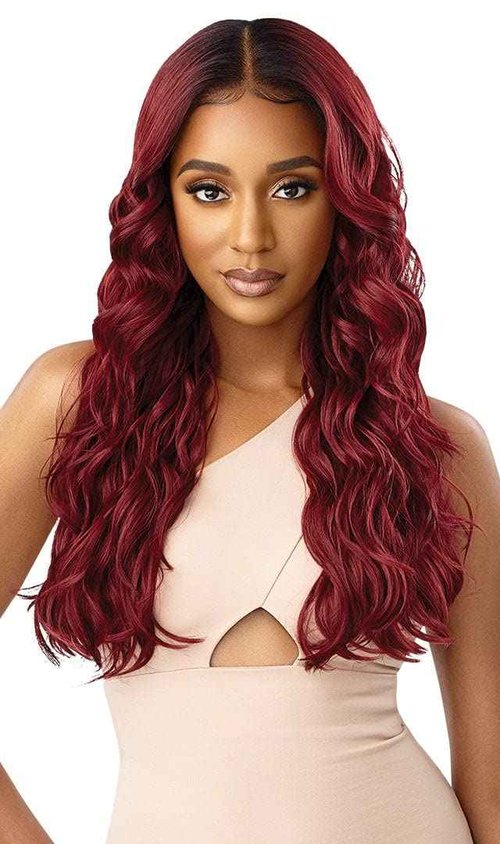 Outre Perfect Hairline Fully Hand Tied 13x6 Lace Wig HD Transparent Lace No Plucking Required ANNALISE(DR4/SDBL)