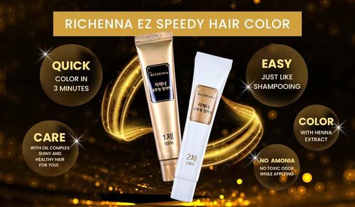 RICHENNA Ez Speedy Self Hair Color 5 Bundle Pack, Henna Hair Dye for Gray Hair, Just 3 Minutes (Natural Brown)