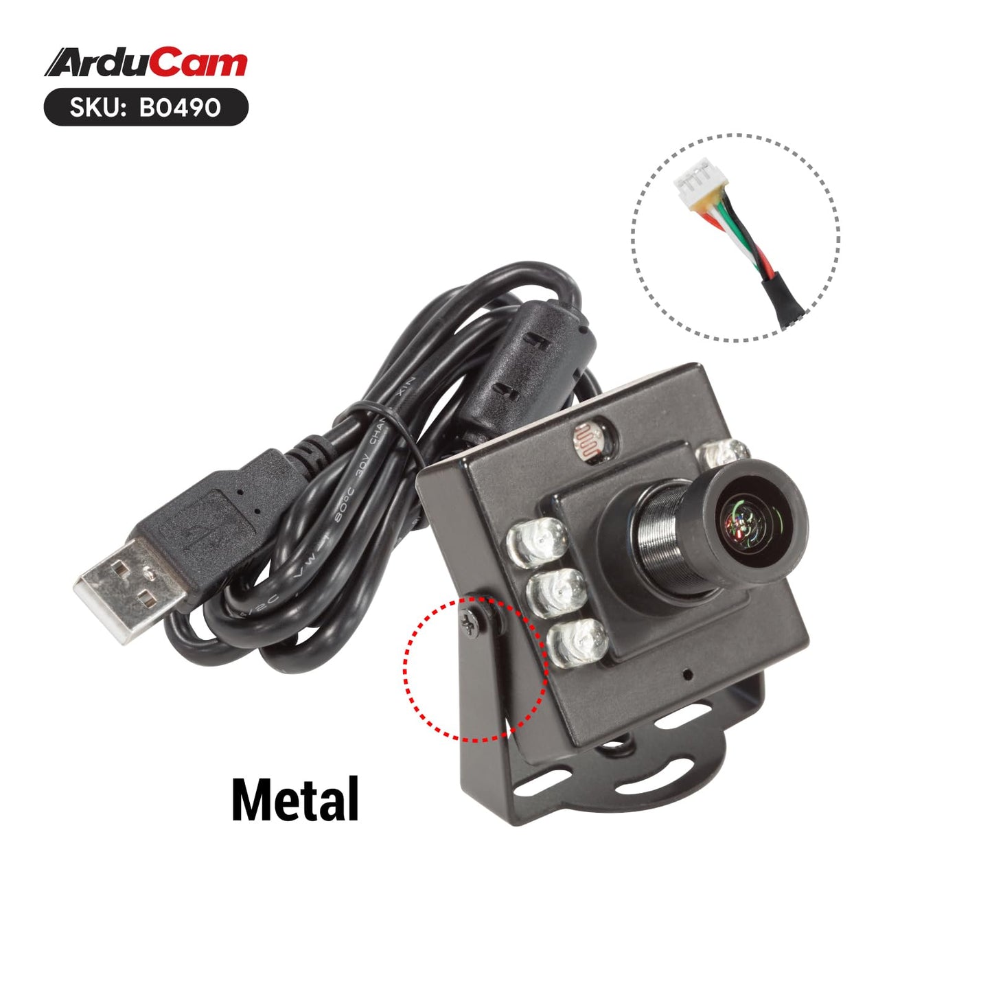 Arducam 1080P Day & Night Vision USB Camera for Computer, 2MP Automatic IR-Cut Switching All-Day Image USB2.0 IMX462 Webcam Board with 940nm IR LEDs for Windows, Linux, Android and Mac OS