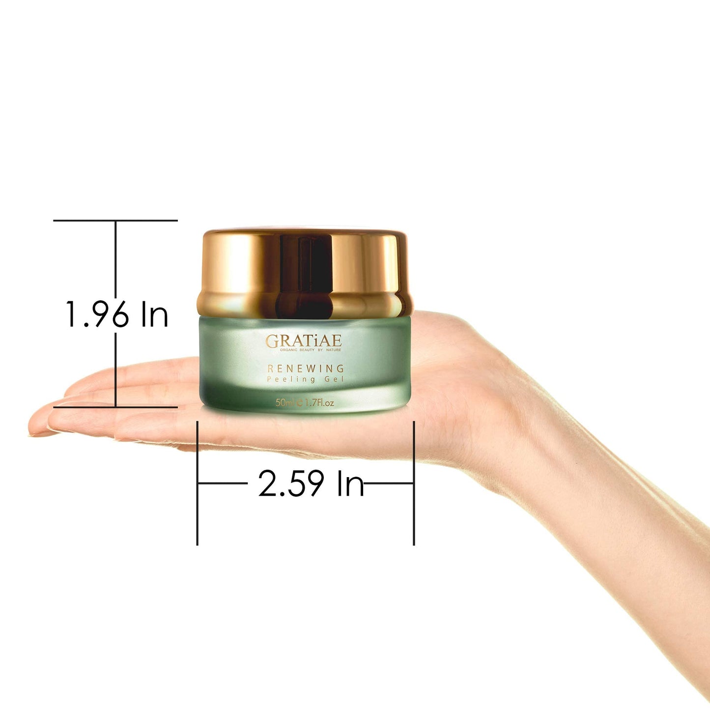 Gratiae organic renewing Peeling gel face mask, mild face cleanser with witch hazel, Deep cleans, removes dead skin cells and blackheads, anti-aging skin care, 1.7 Fl oz